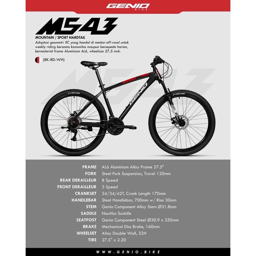 Sepeda MTB 27.5 inch GENIO M 543  Genio 543 Sepeda Gunung