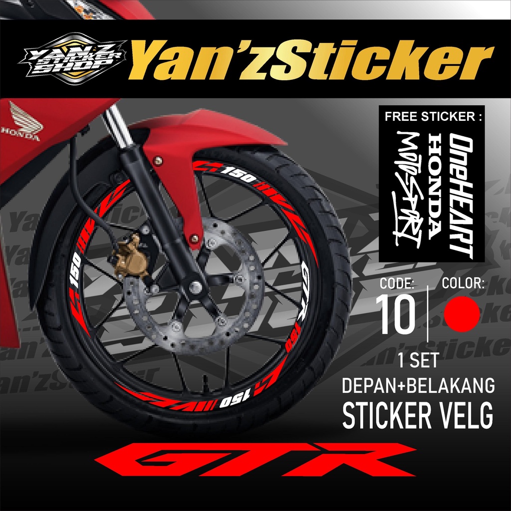 Aksesoris Stiker Cutting Sticker List Velg Motor Honda SUPRA GTR 150 Lis Pelek Velk Variasi Set Depa