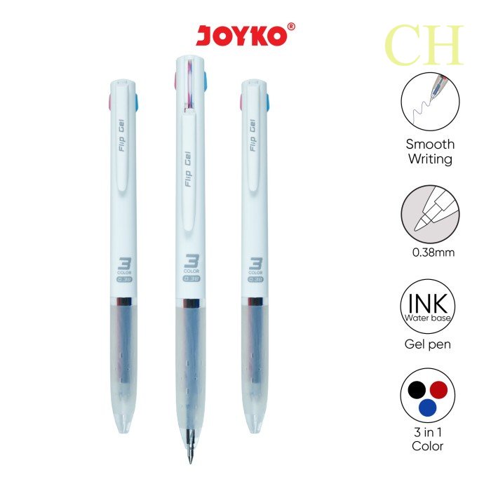 

Gel Pen Pulpen Pena Joyko GP-339 Flip Gel 3 in 1 Color Warna 0.38 mm