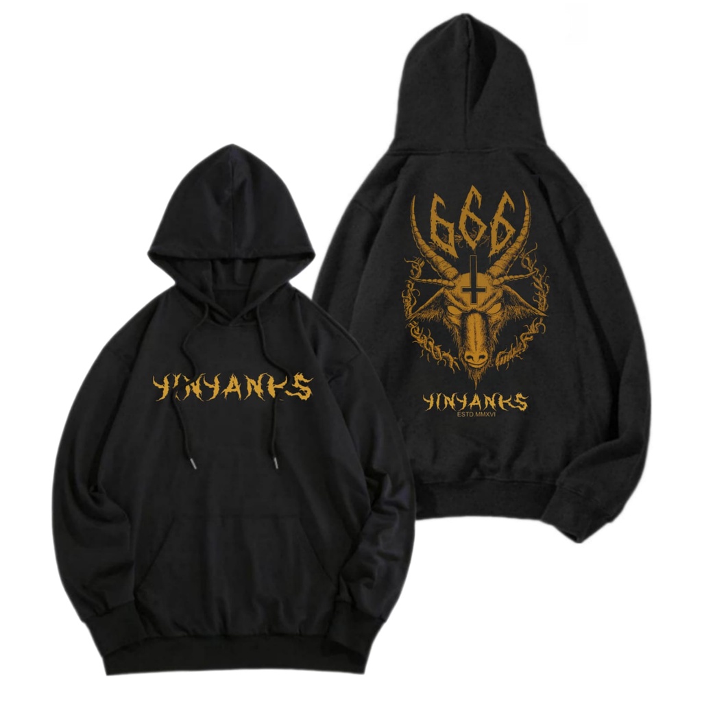 Yinyanks Sweater Pullover Hoodie Satanic 666