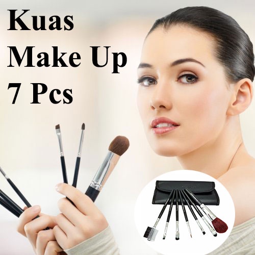 MI SHOPINN - Kuas Make Up 7 PCS Set Lengkap 1 Paket Brush Makeup dengan Pouch Aplikator Bedak Founda