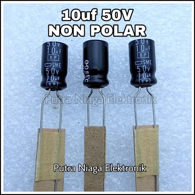 Elco 10uf 50V Non Polar / BP Kapasitor NonPolar 10 uF 50 V putr4n14 Segera Dapatkan