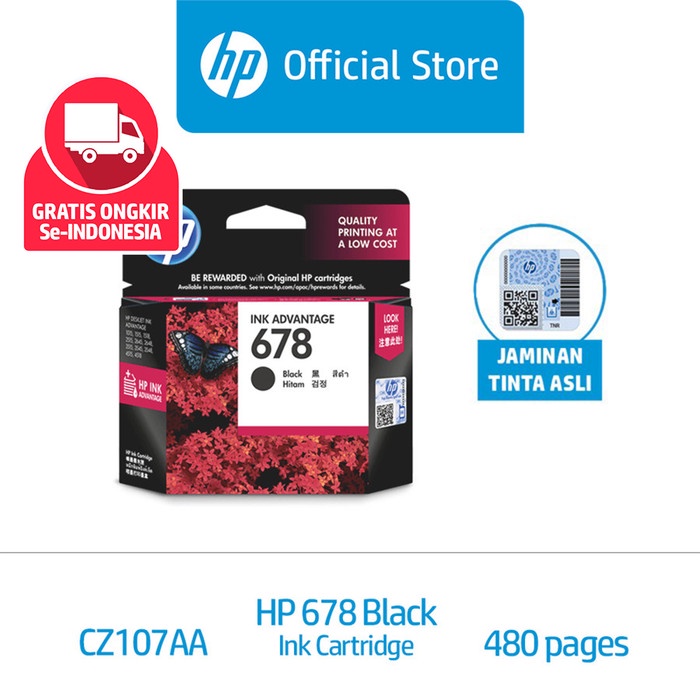 Ttt Tinta Printer Hp Original 678 Black / Deskjet 1515 2515 2545 2645