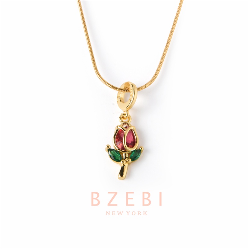 Bzebi Kalung Emas 18k, Kalung Baja Titanium, Kalung Liontin Berlian, Anti Karat, Aksesoris Fashion Wanita, Perhiasan Gaya Korea Hadiah Ulang Tahun Dengan Kotak Eksklusif 1115n