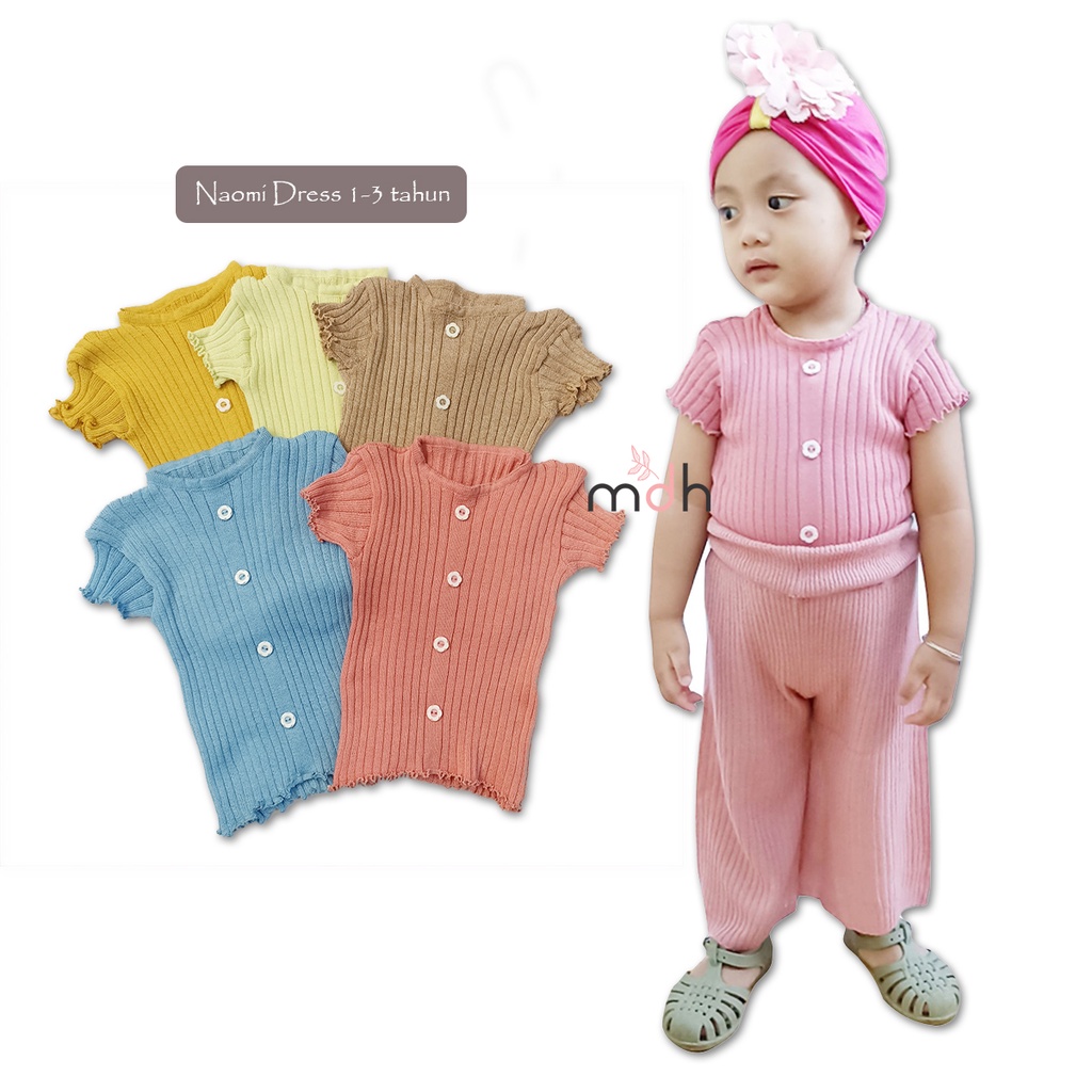 Naomi Style Middle Crop - Baju Rajut Anak Perempuan Lengan Pendek Usia 1-3 Tahun