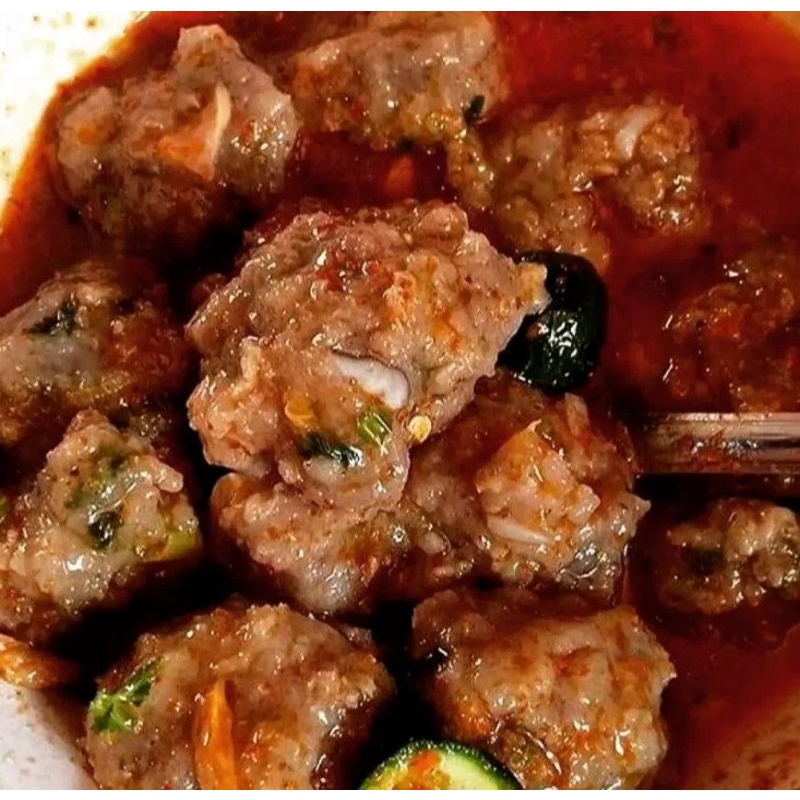 

baso aci tulang rangu sapi xtra cabe rawit gurih pedas paket 1 bungkus isi baso 20 butir sudah komplit bumbu toping dll harga riseller