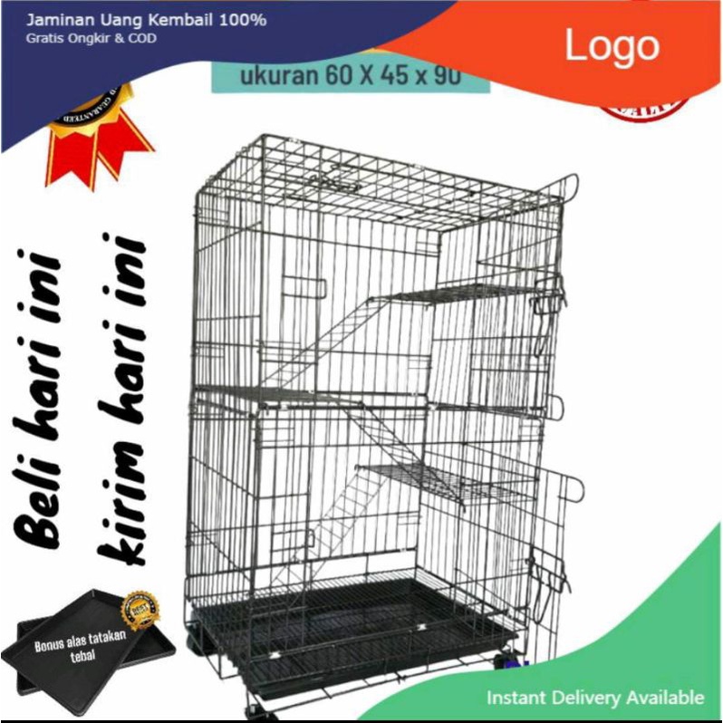 KANDANG KUCING SIZE L TINGKAT 3