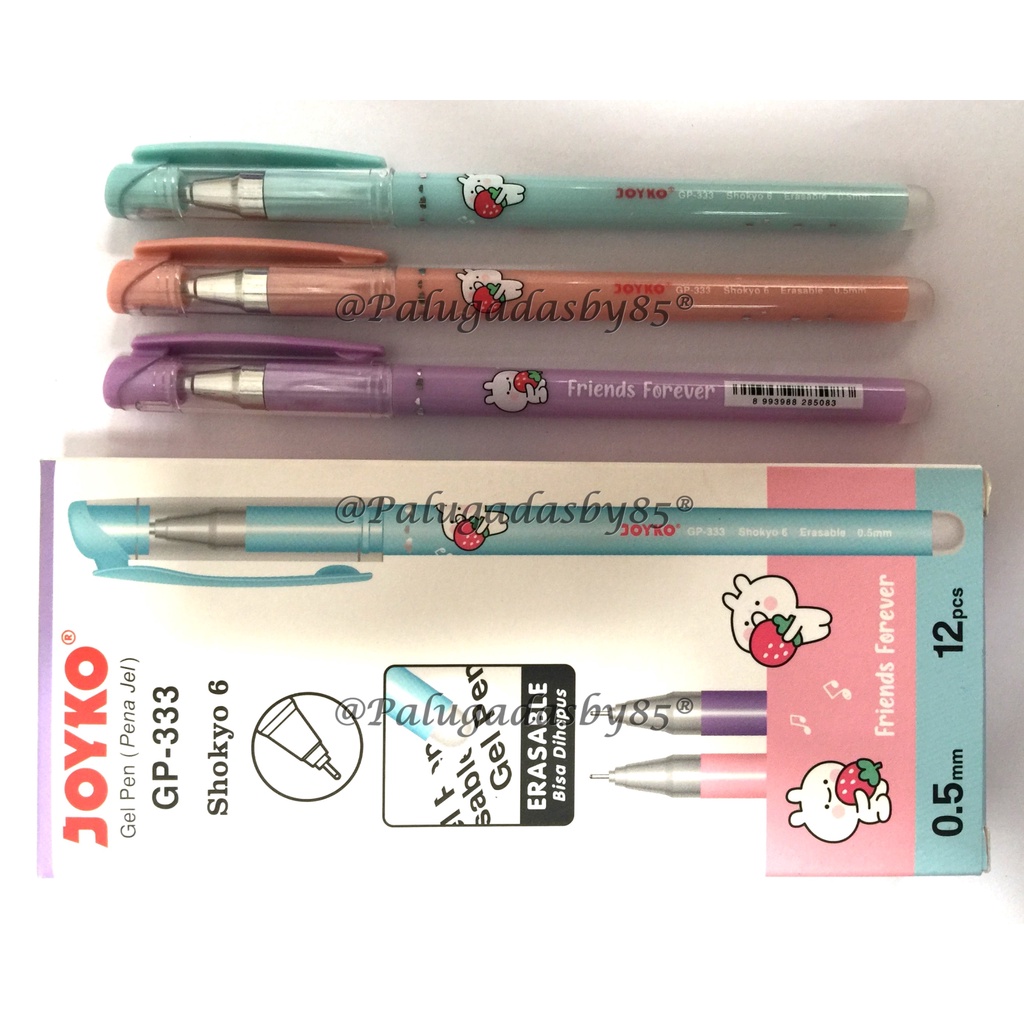 

(1 Biji) Erasable Gel Pen Pulpen Bisa Dihapus Joyko GP-333 Shokyo 6 Gel 0.5 mm Hitam / Pena Gel Joyko GP 333 / Joyko 333 / GP333 / Pulpen Joyko / Pena Joyko / Pulpen Gel Joyko