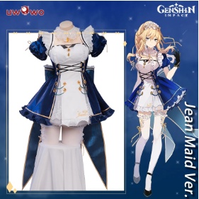 UWOWO Game Genshin Impact Fanart Jean Maid Cosplay Costume Exclusive Jean Maid Cosplay Dress Outfit For Girls