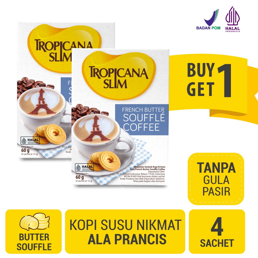 Jual Buy Get Tropicana Slim French Butter Souffle Coffee Sachet