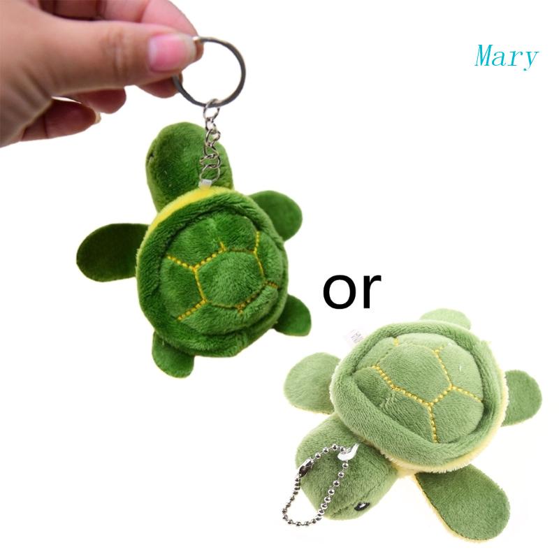 Mary Turtle Plush Keychain Boneka Binatang Keyring Lembut Lucu Mini Kartun Binatang