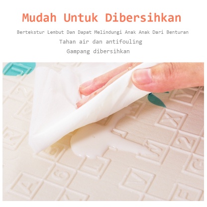 RANDOM - Playmat Untuk Bayi dan Anak Tebal 6mm Double Side Multifungsi Worlddekor