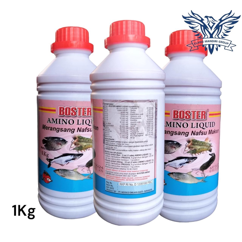 Boster Amino Liquid 1kg Vitamin Penambah Nafsu Makan Ikan 1kg Asam amino lengkap