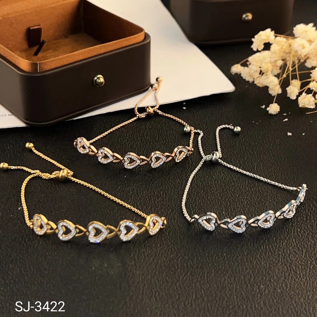 Gelang Love Titanium Permata Perhiasan Wanita 3422