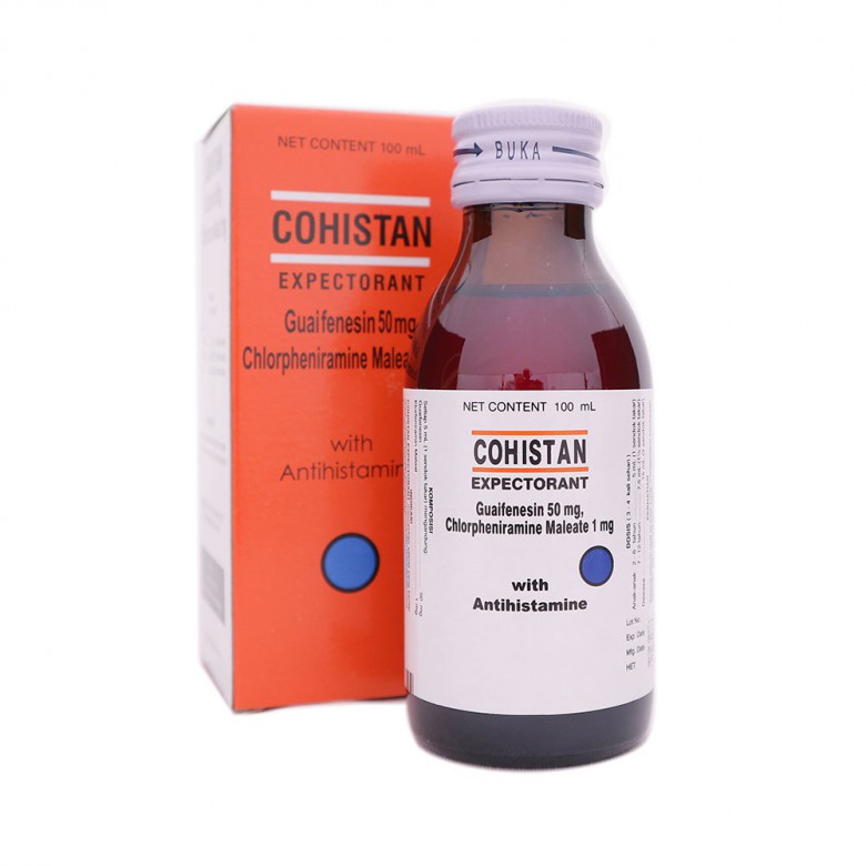COHISTAN EXPECTORANT SIRUP 100 ML - OBAT BATUK BERDAHAK DEWASA/BATUK KARENA ALERGI DEWASA/BATUK ALER