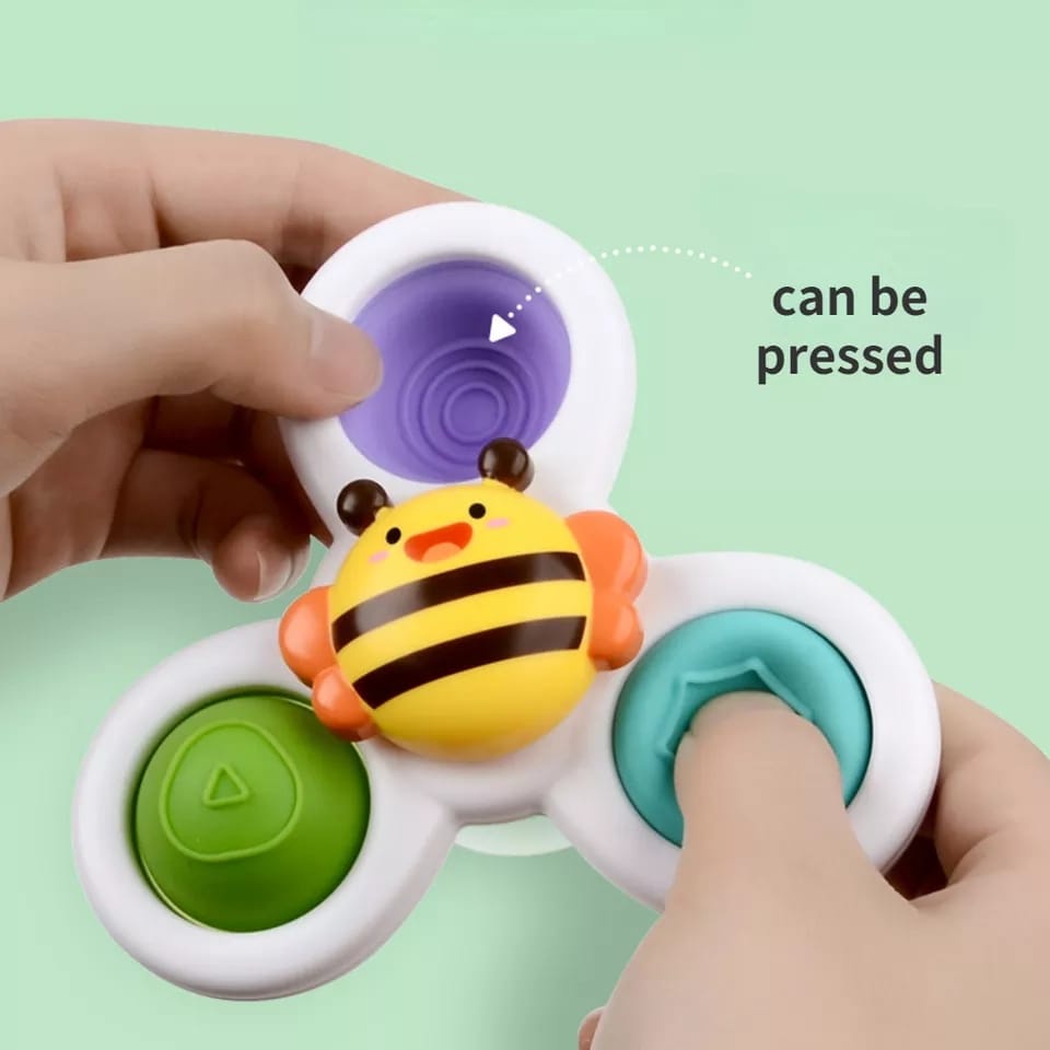 3pcs Mainan Sensori Motorik Anak Spinning Sensory Fine Motor Skill Suction Cup Spinner Fidget