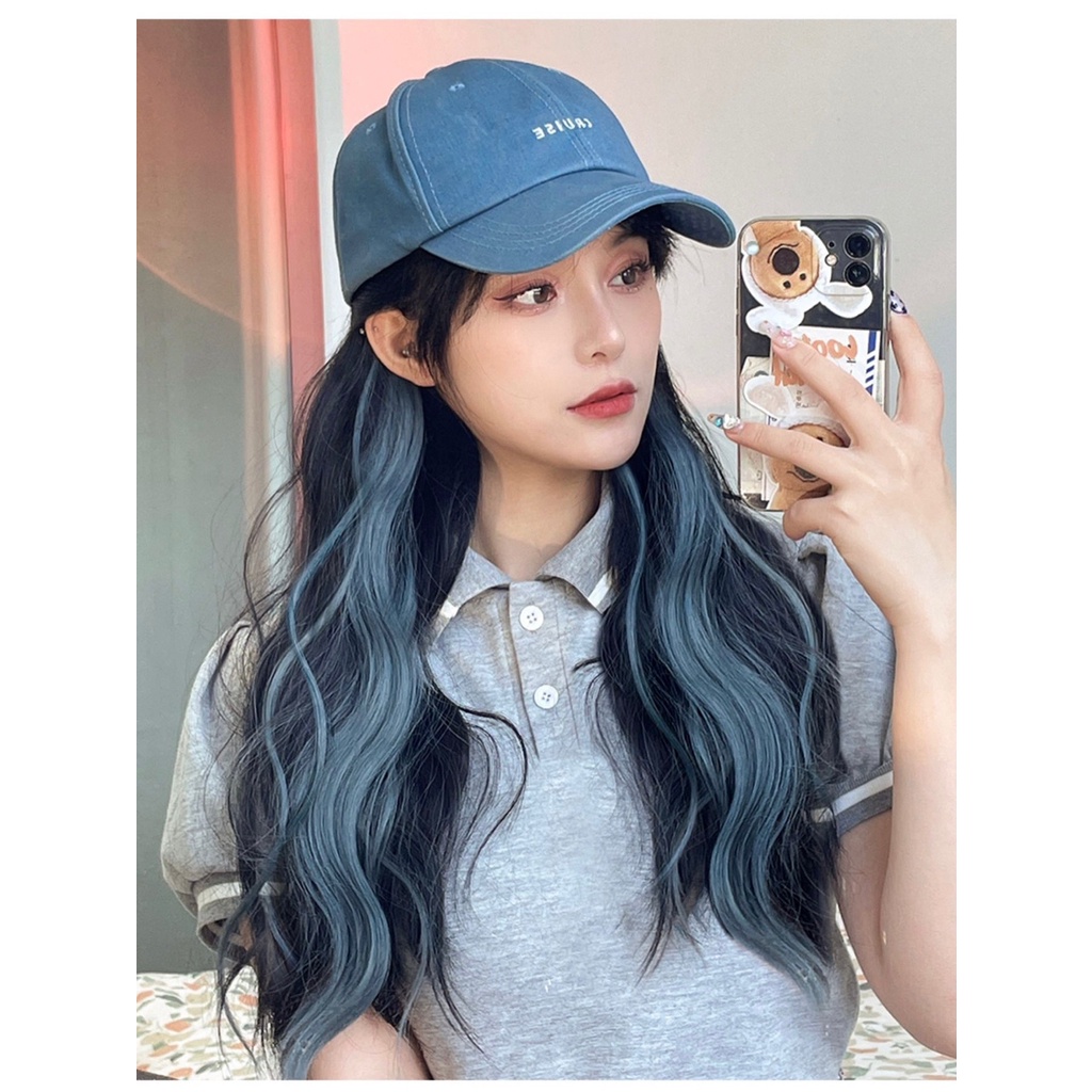 V1220 u clip hairclip V clip biglayer korea 60 cm highlight blue &amp; polos u clip u shape