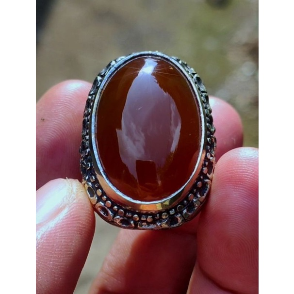 Cincin Batu Akik ANGGUR BROWN CHALSEDONY Asli batu alam bukan sintetis dyed bacan garut pirus  ruby