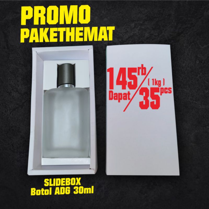 

(1 KILO PAKET HEMAT) isi 35 pcs SLIDE BOX PUTIH untuk botol ADG 50ml