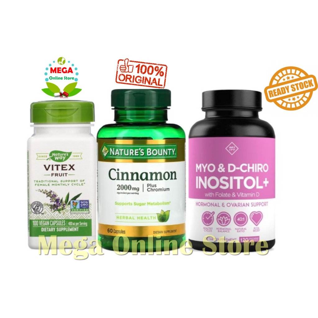 Paket PCOS Vitex + Cinnamon + Premium Myo-Inositol &amp; D-Chiro Inositol