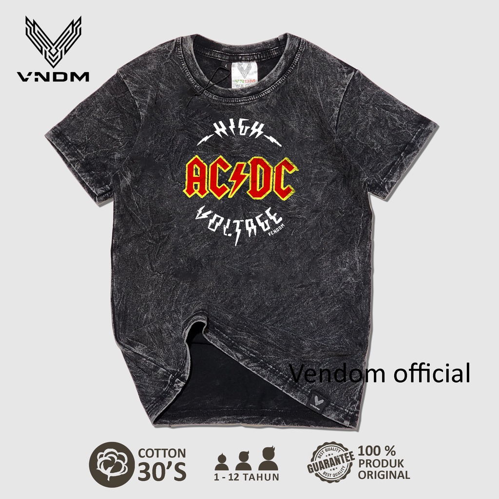 Vendom Kids Baju Kaos Anak Washet Laki Laki / Perempuan Unisex Umur 1-12 Tahun Bahan Cotton 30S Kaos Musik Anak1