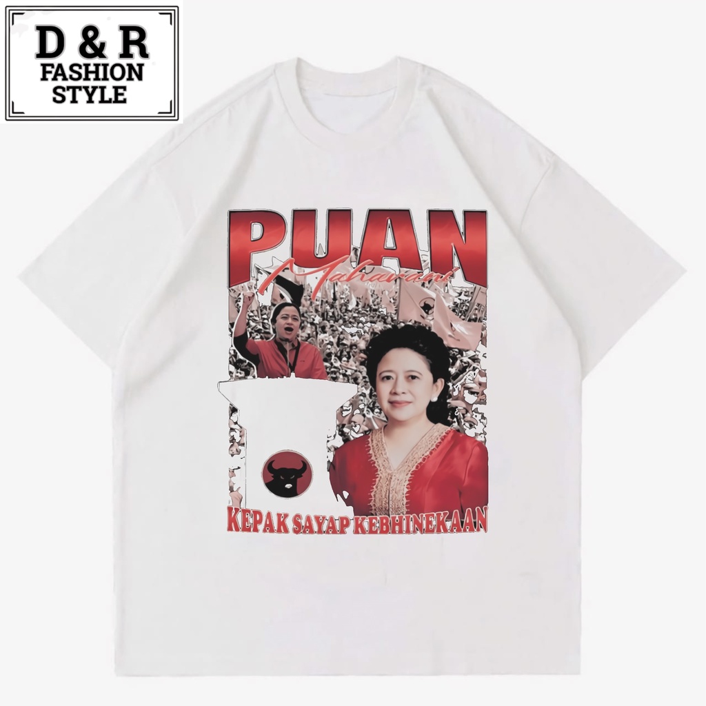 Baju KAOS PUAN MAHARANI - KEPAK SAYAP KEBHINEKAAN Kaos Partai Pdi Premium Bootleg Vintage Tee Kaos M