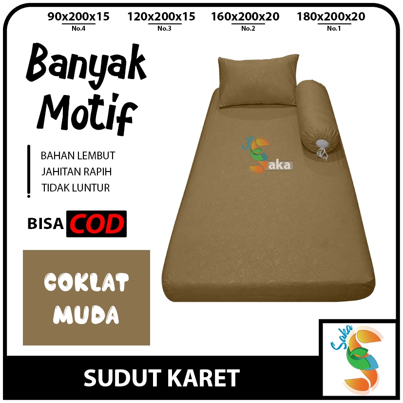 Sprei Aesthetic Motif Kotak - Kotak dan Polos Emboss 90x200 Sudut Karet No. 4