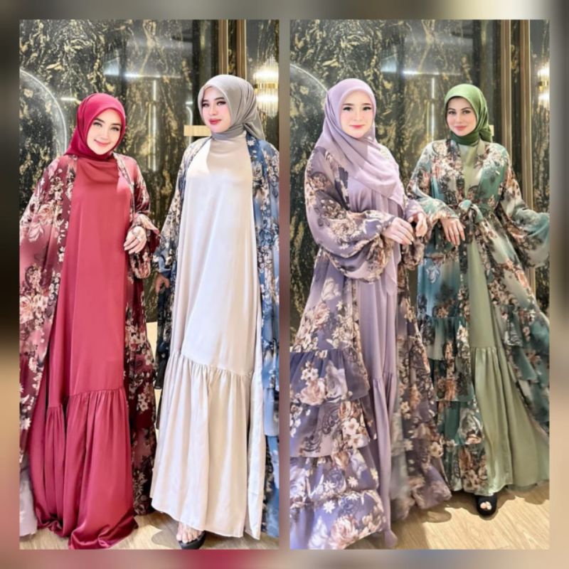 Dress Set Cardigan Flower Shellasaukia