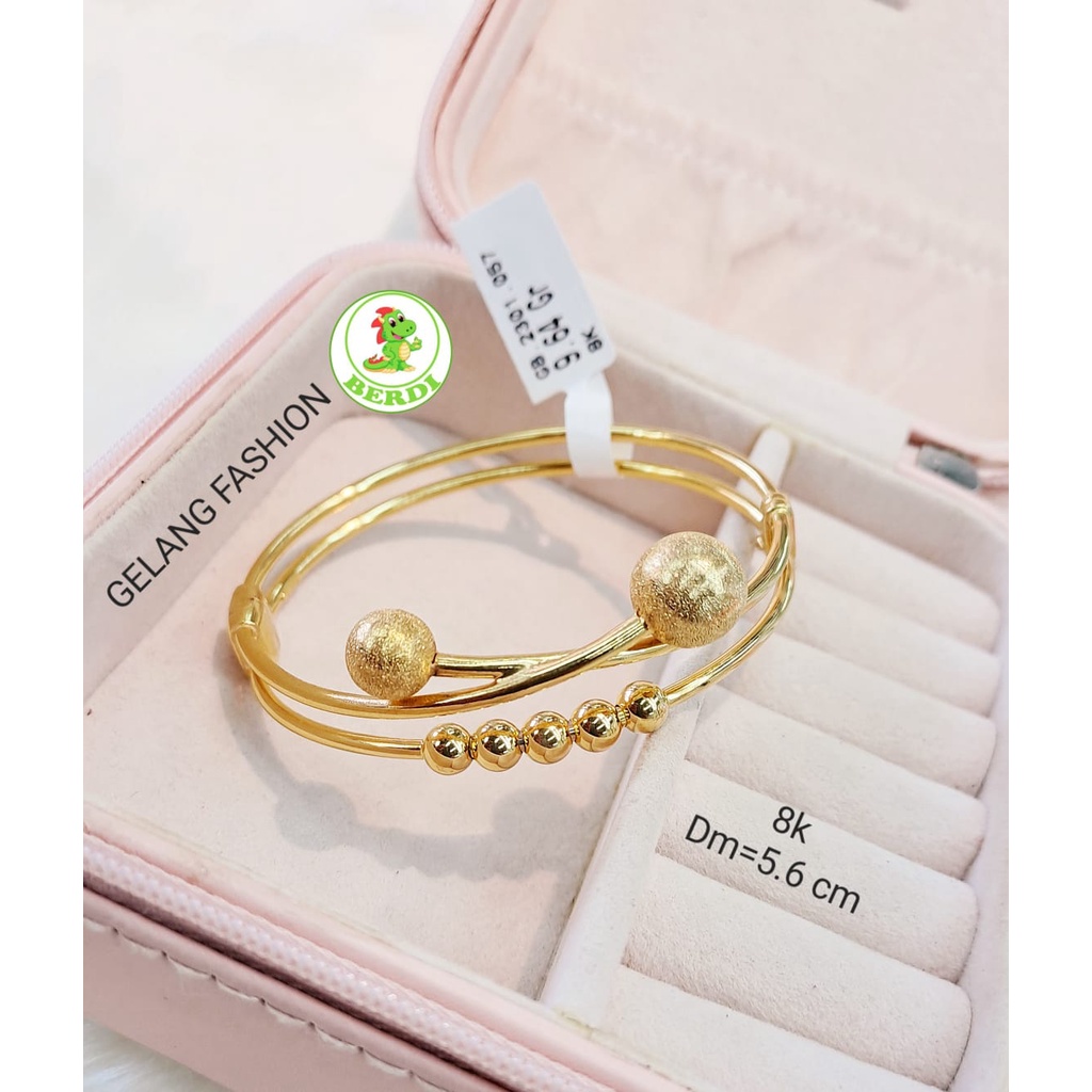 GELANG UBS BULAT BOLA EMAS ASLI KADAR 375/8K FASHION