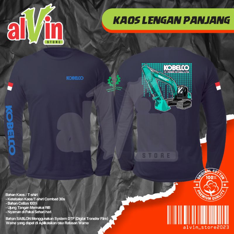 kaos kobelco/kaos atasan cobelco alat berat lengan panjang