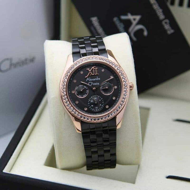 JAM TANGAN WANITA ALEXANDER CHRISTIE AC 2496 BIRU ROSEGOLD AC 2496 ORIGINAL