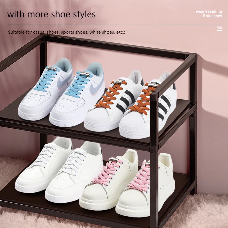 Tali Sepatu Pria Wanita Anak Elastis Slip on Lace Tanpa Diikat Praktis