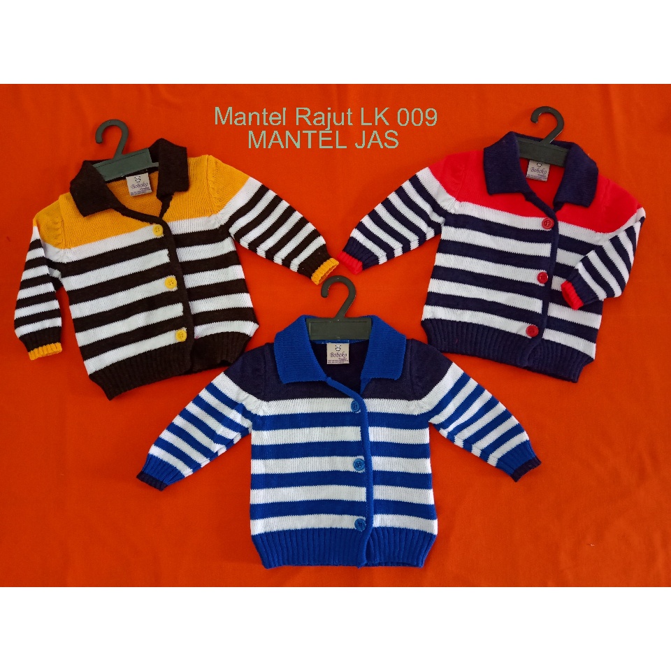 BOBOKO Jaket Bayi Rajut Premium Salur Unisex Newborn 0-3 Bulan