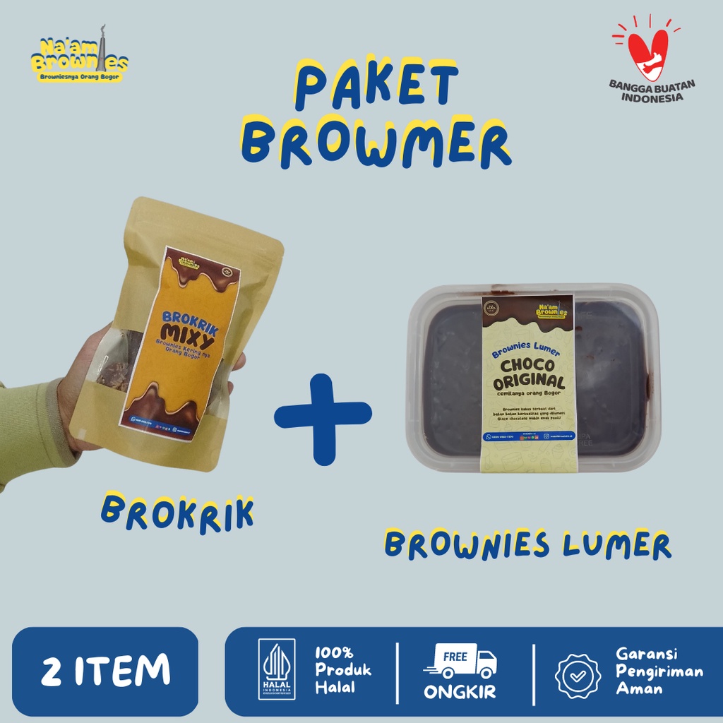 PAKET BANDLING BROWMER BROWNIES KERIUK DAN BROWNIES LUMER