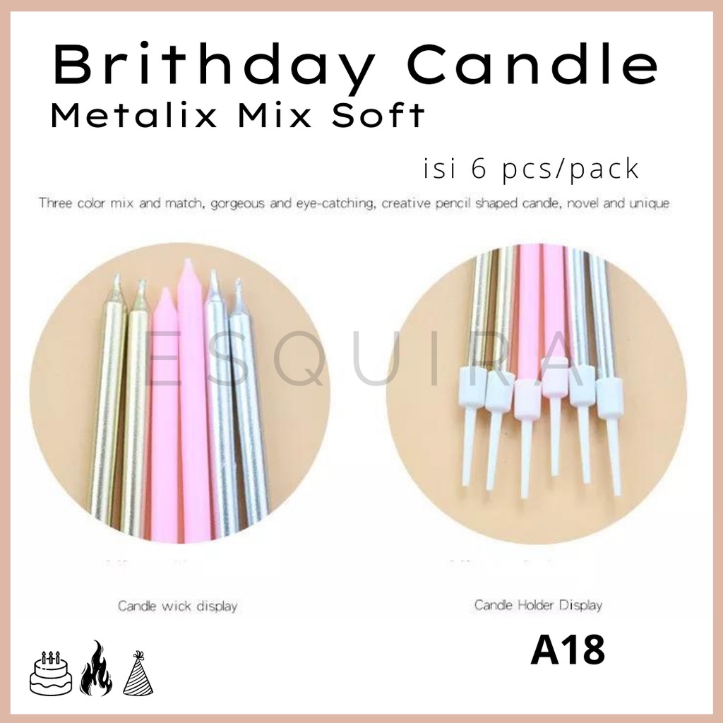 Party Candle / Birthday Candle / Lilin Ulang Tahun 6 pcs / A18