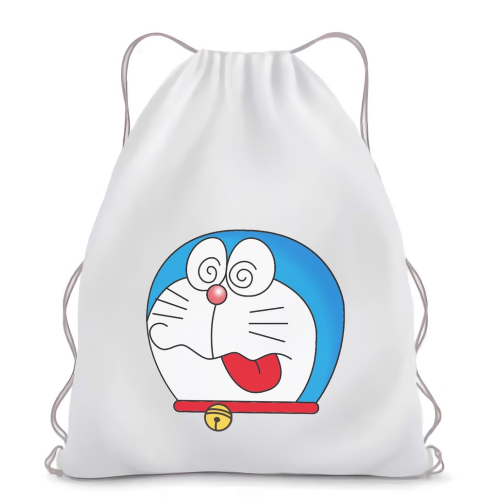 BISA CUSTOM SATUAN Stringbag Ransel serut Printing Doraemon anime manga Jepang Drawstring tas kekinian viral || Kiiyoomii ||