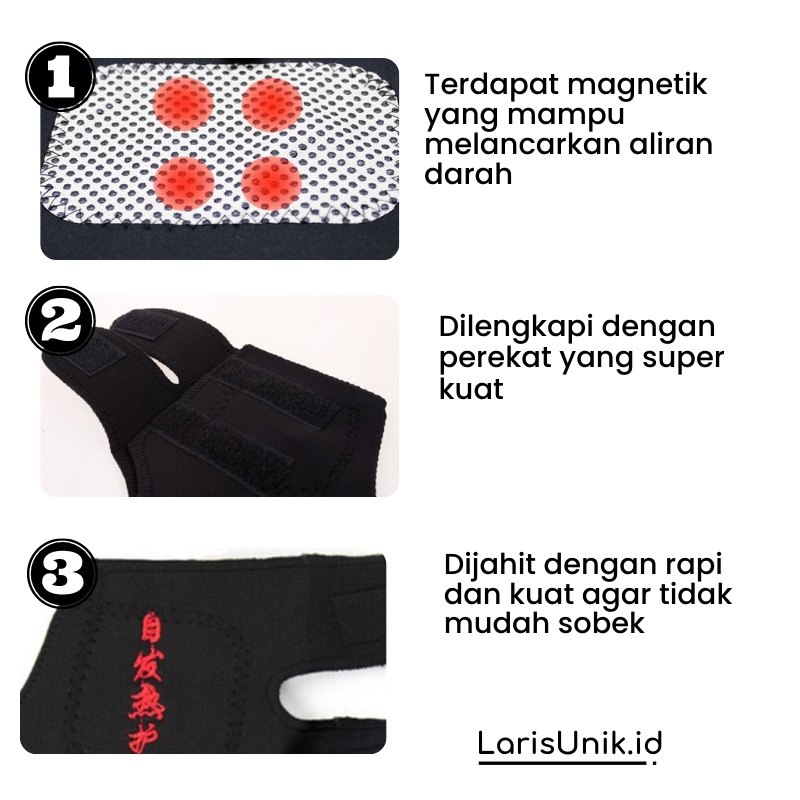 Sabuk Terapi Deker Pergelangan Kaki Alat Terapi Engkel Pemanas Ankle Magnetik Nyeri 2pcs