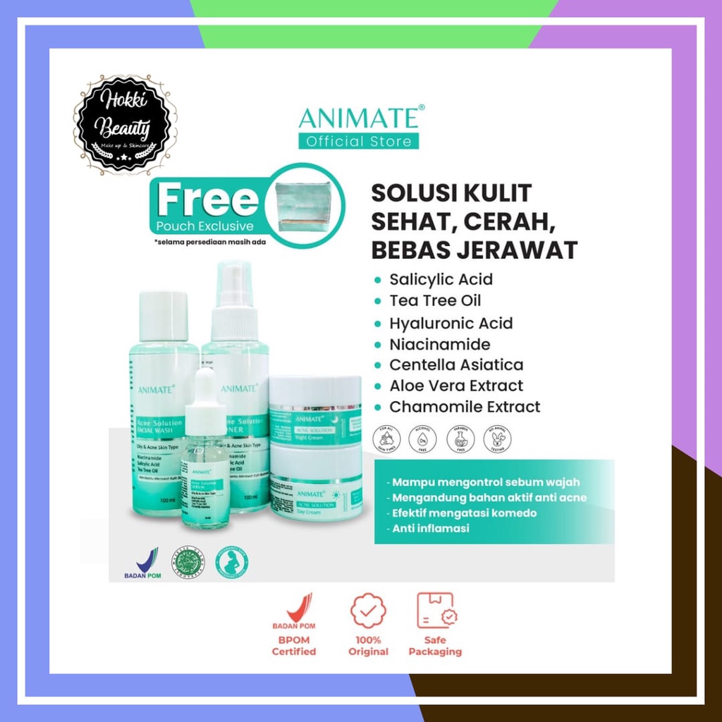 Animate Acne Solution Series 5in1 / Original / BPOM
