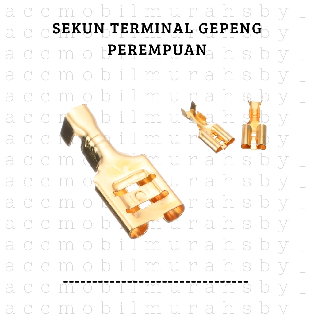 Sekun Skun Kabel Gepeng GARIS BESAR CEWEK 50 PCS - 7mm untuk Soket Socket Female Klakson Relay Motor