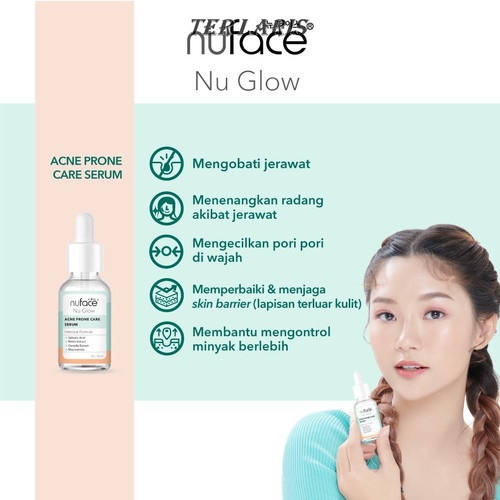 galerybeautysemarang Nuface Nu Glow Face Serum - Brighten &amp; Supple - Acne Prone Care - 20ml - Nu Face