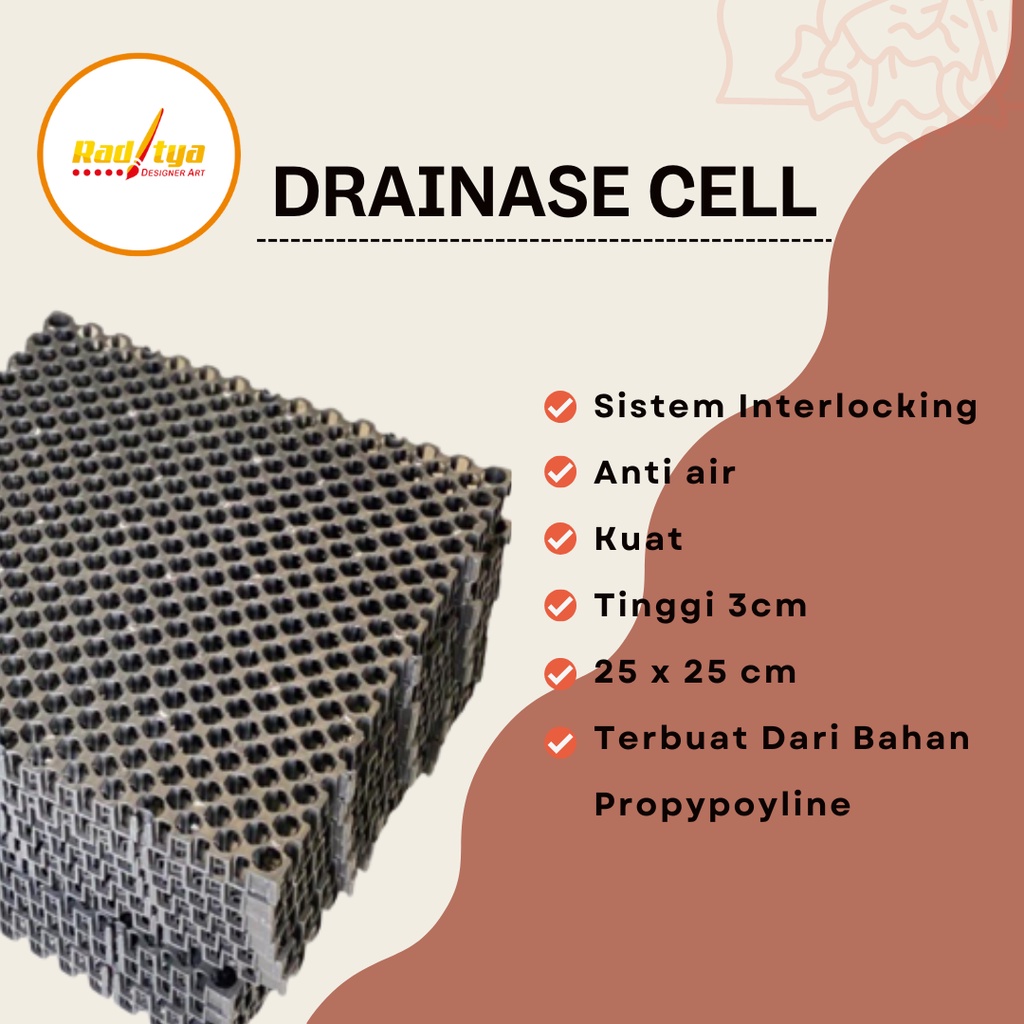 Drainase Cell Rumput Sintetis Ukuran 25 x 25