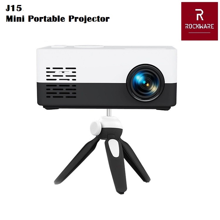 AKN888 - ROCKWARE J15 BASIC Version - Mini Projector 50 ANSI Lumens FREE TRIPOD