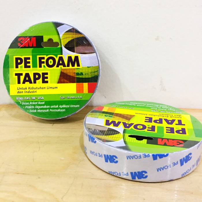 Double Tape Busa Putih 3M 3 m Pe Foam Tape 24mm x 4m