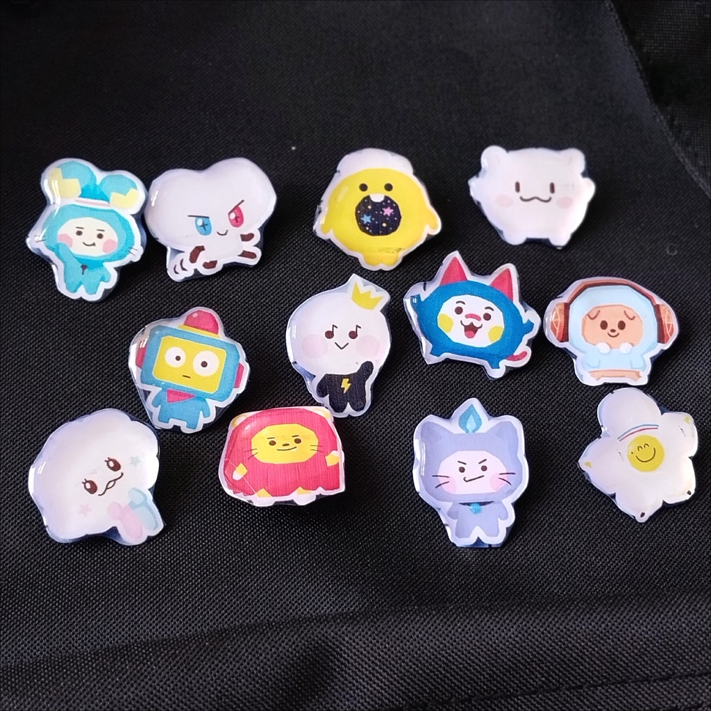 TREASURE PIN BUTTON SET BROS TREASURE X LINE CHARACTER ISI 12 PCS