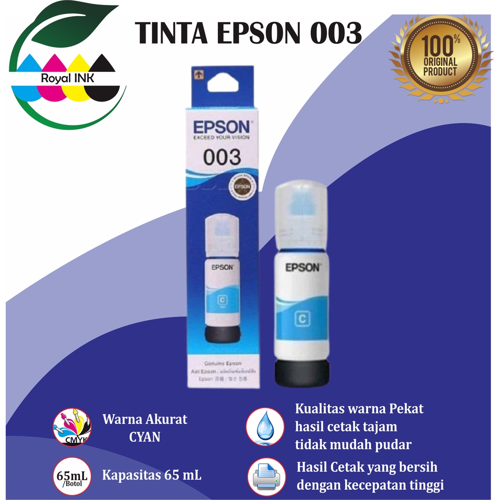 Tinta Epson 003 PREMIUM(COMPATIBLE) For Printer L5190 L3150 L3110 L1110 L3100 L3101-PCS