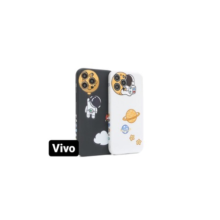 Softcase VIVO Y91 Y12 Y20 Y12i Y12S Y91C Astronot Cute Couple Cartoon Edge Lens