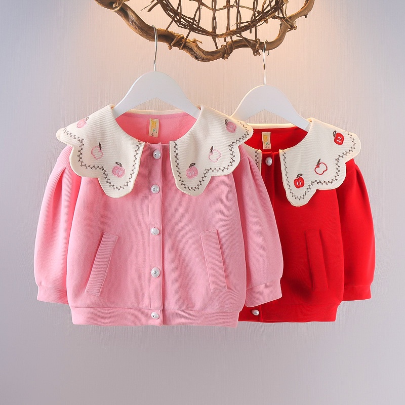 SW6-Sweater Cardigan Jaket Anak Bayi Perempuan Import Apel