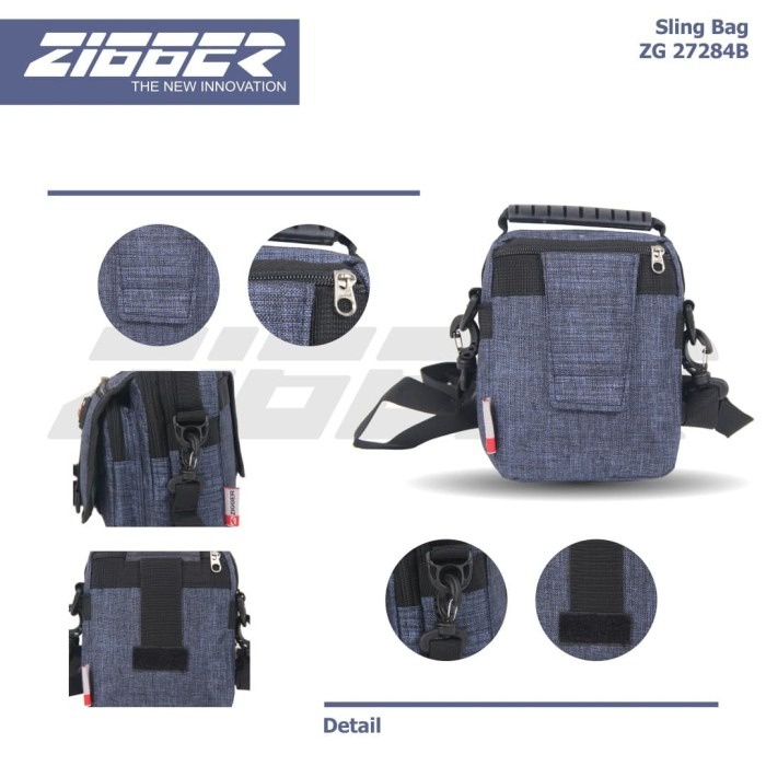[KLIKTAS] Tas Slempang Pria 2 in 1 ZIGGER - ZG 27284B - Sling Bag Gaul