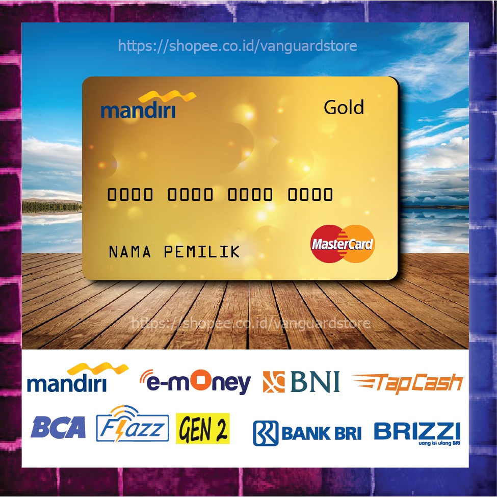 KARTU E MONEY E TOLL KARTU MASTERCARD GOLD DEBIT CREDIT EMONEY MANDIRI FLAZZ BCA BNI TAPCASH BRIZZI BRI - 1 SISI