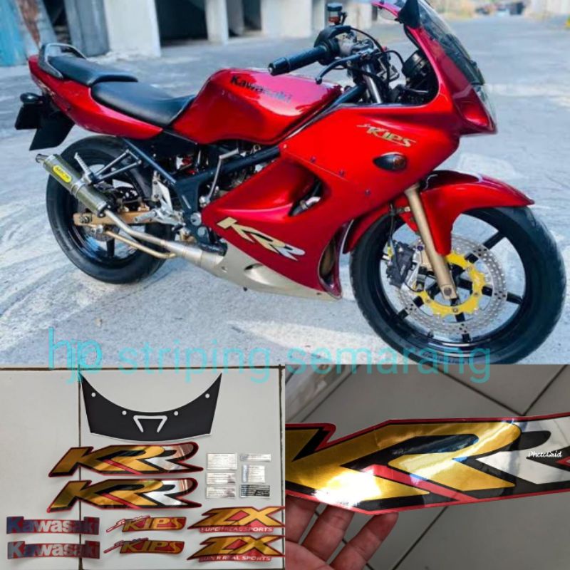 Striping Kawasaki KRR ZX 150 Chrome Merah